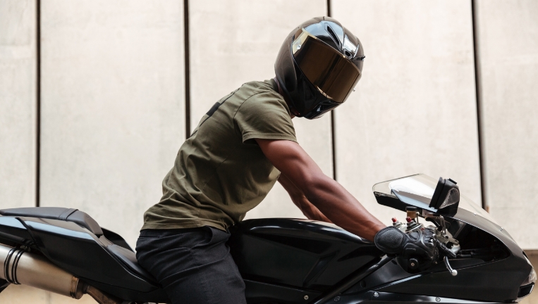 Biker on a motorcycle